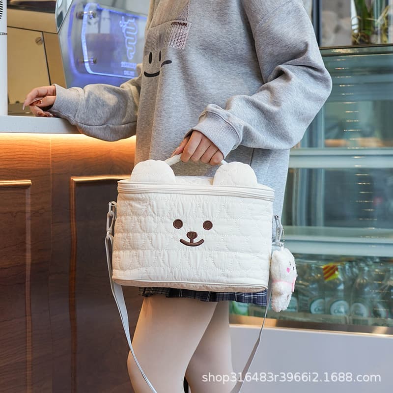 Cartoon bear mother bag mother and baby bag baby supplies storage bag large capacity outdoor shoulder bag mommy bag