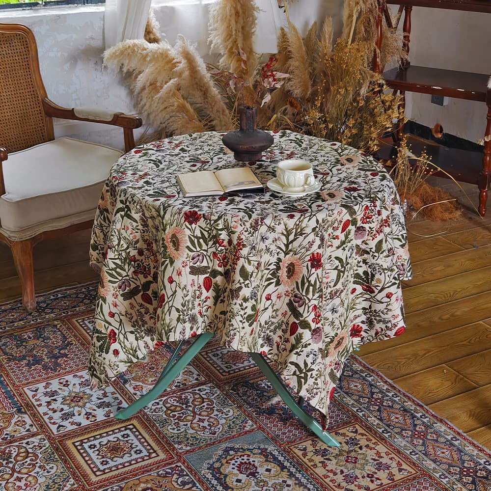 American Vintage Jacquard Tablecloth Premium Table Cover Round Coffee Table Rectangular Cloth Home Rustic Cover
