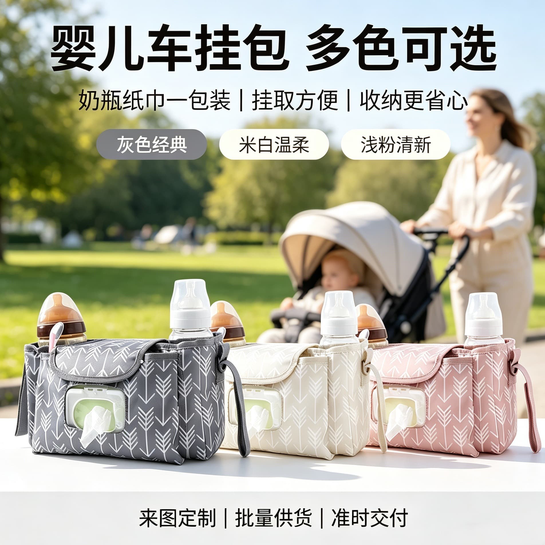 New Cross-Border Custom Mommy Bag Multifunctional Baby Bag Backpack Crossbody Shoulder Bag Source Factory