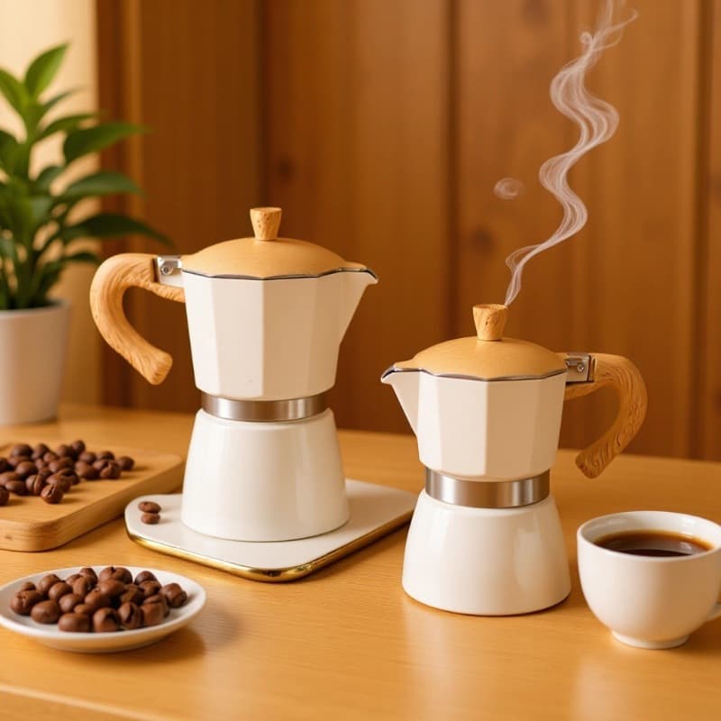 Hot-selling Aluminum Mocha Pot Cross-border Manufacturer Ready Stock, Italian Outdoor Octagonal Coffee Tools, Home Brewing Coffee Camping