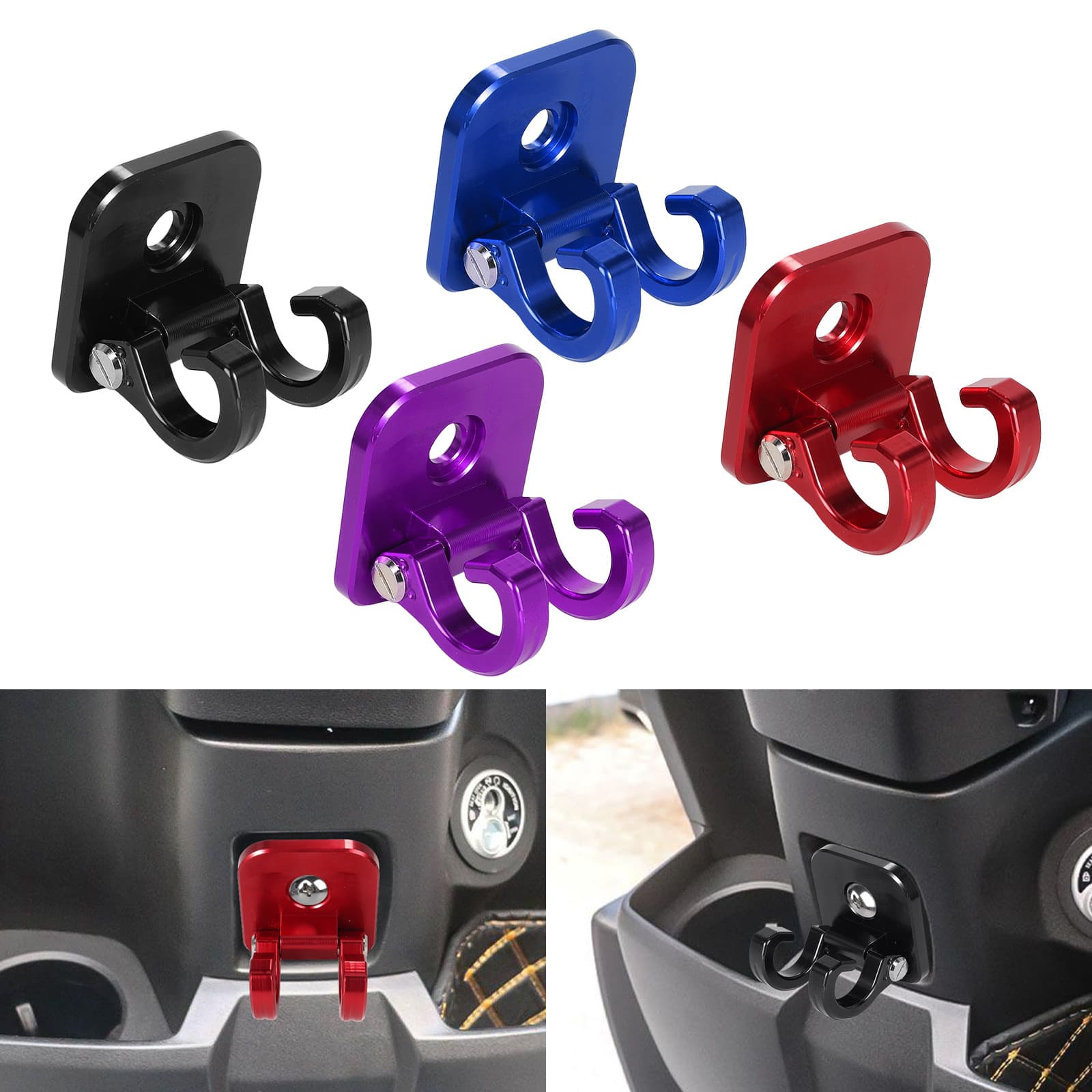 Motorcycle Modification CNC Aluminum Alloy Hook for Thailand Honda GIORNO VESPA Foldable Double Hook