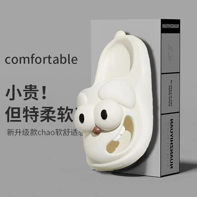 Popular Cartoon Big Eyed Dog Slippers Women's Summer Home Indoor Baotou Crocs Beach Slippers Thick Sole Wholesale