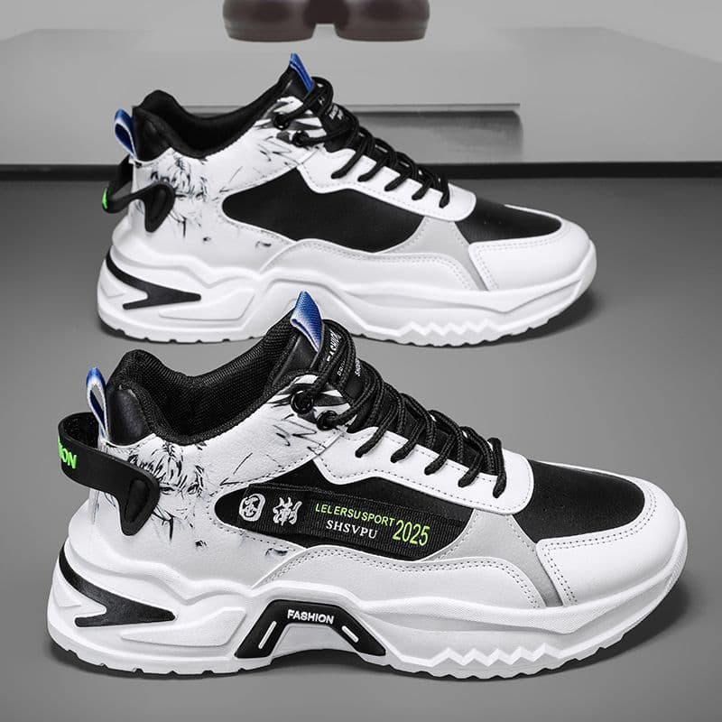 Putian Men's Shoes Fall/Winter 2023 New High-Top Sneakers Men's Sports Casual Running Shoes Dad Sneakers
