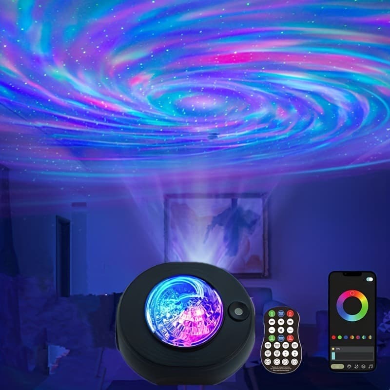 Starry Sky Projection Lamp with APP Control, Bluetooth Music, Northern Lights Vortex Atmosphere Light