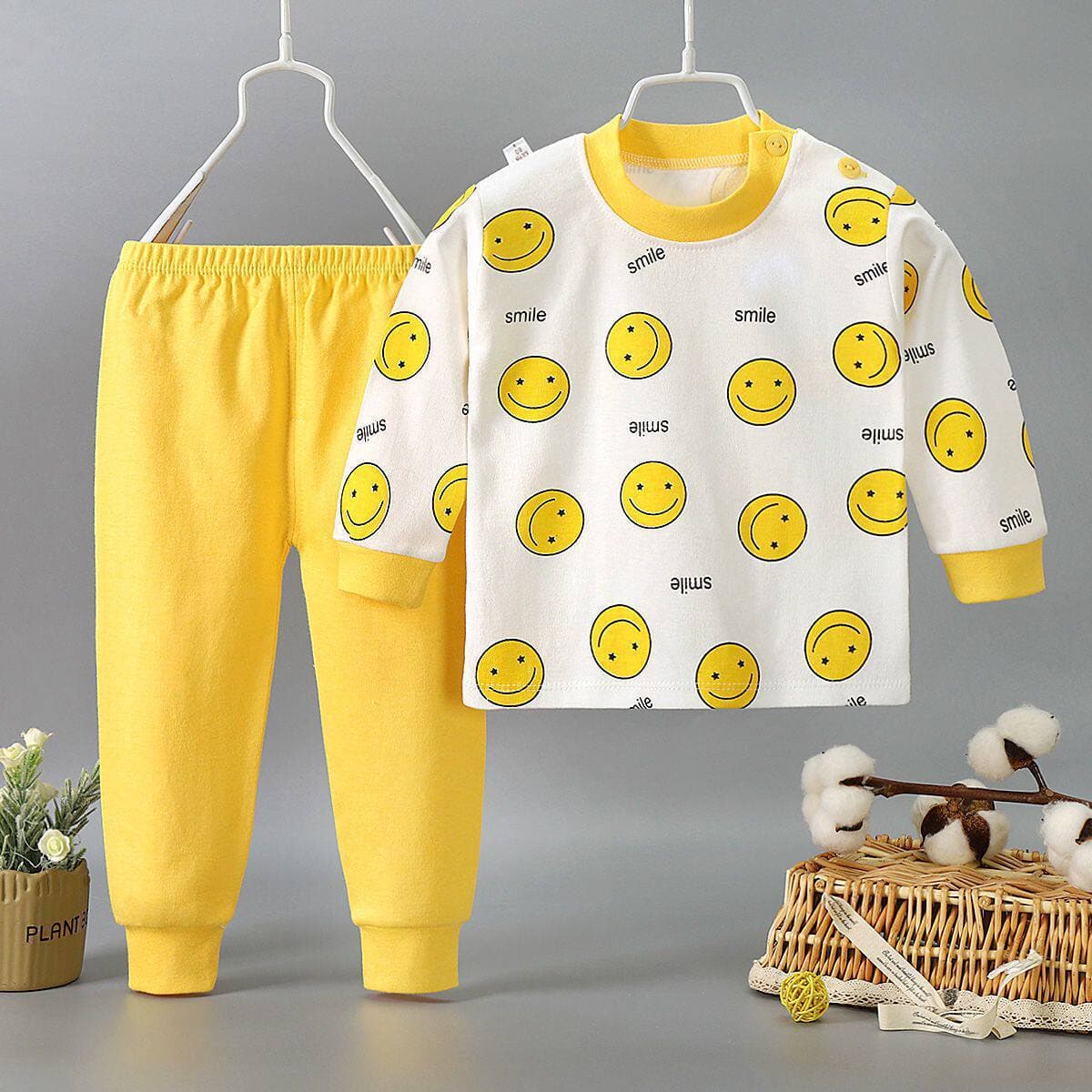 Autumn Baby Cotton Underwear Set Kids Thermal Top and Pants Boys Girls Homewear Toddler Children Long Sleeve