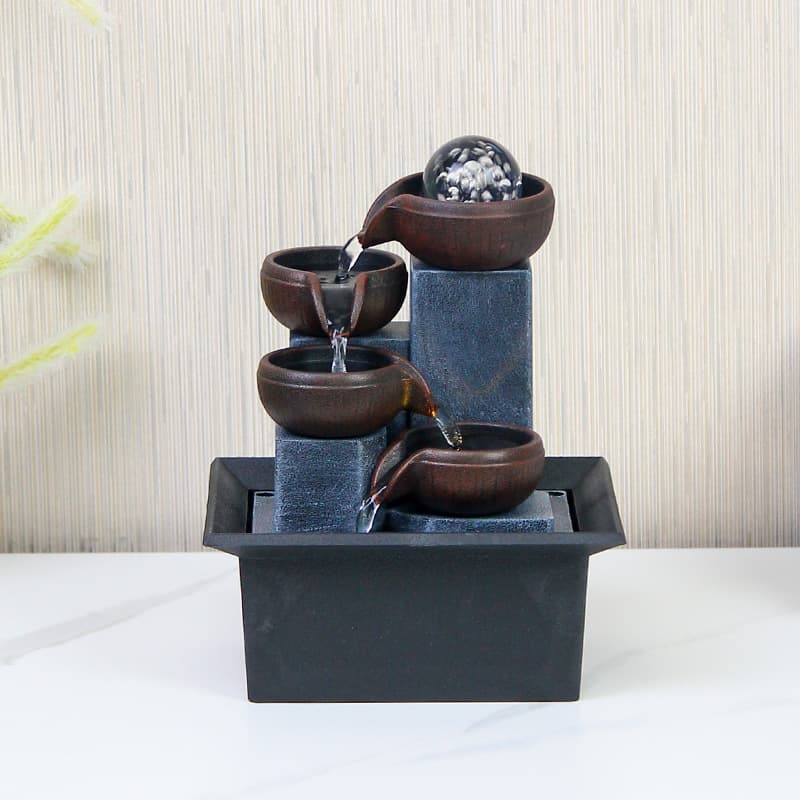 Small Home Desktop Water Flow Ornament Feng Shui Ball Circulating Water Living Room Desk Coffee Table Creative Decor Housewarming Gift
