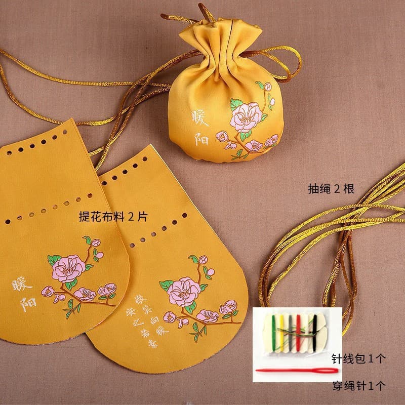 Round Handmade Sachet Activity Scented Pouch Embroidered Bag DIY Mid-Autumn Festival Handcraft Material Kit