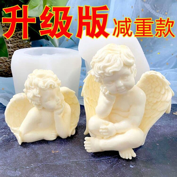 Large 3D Silicone Mold Angel Handmade Aromatherapy Candle Resin Creative Drip Glue Ornament Silicone Model for Baking/Gypsum/Candle Decoration