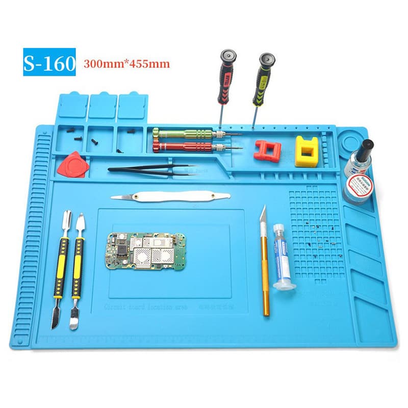 Magnetic Groove High Temperature Resistant Workbench Parts Adsorption Mat S-160 Anti-Corrosion Anti-Static Repair Heat Insulation Mat