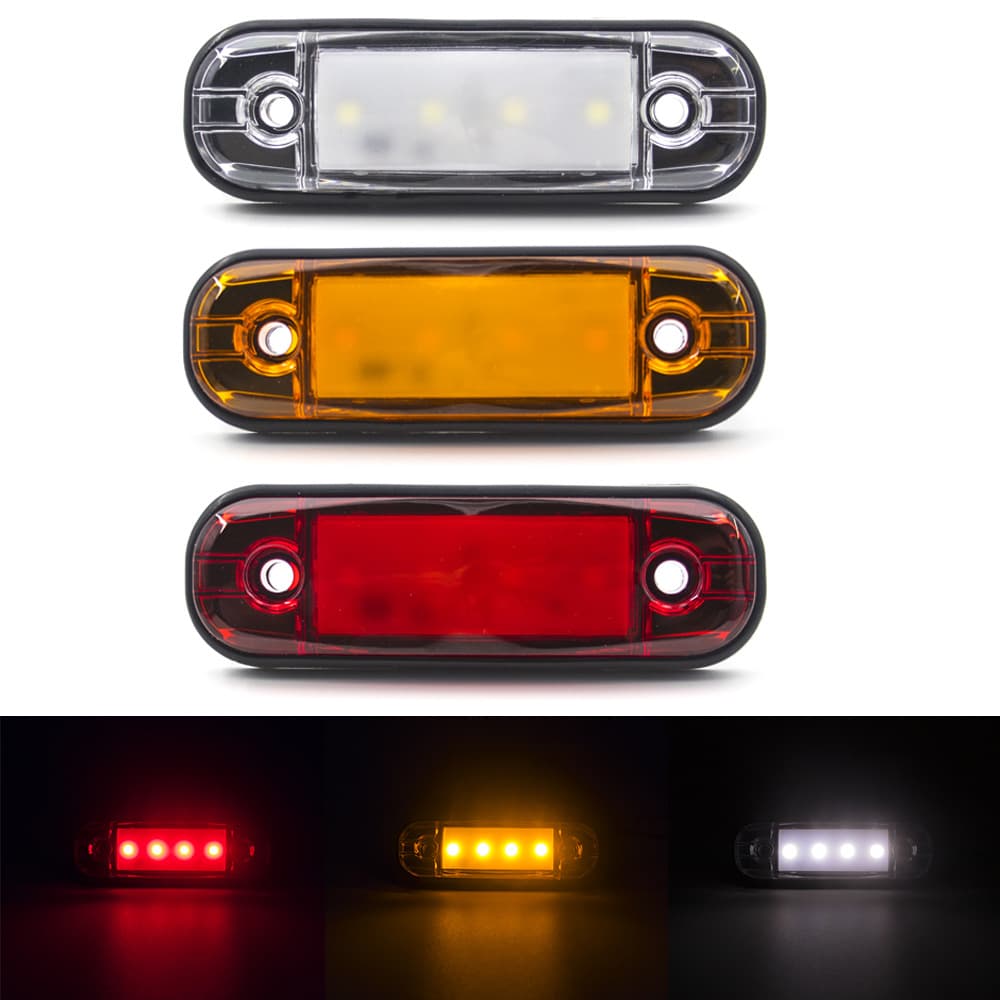 12V-24V 4LED Guide Light Truck Side Lamp Trailer Side Lamp Signal Light Turning Light Environmental Protection PC Truck Lighting