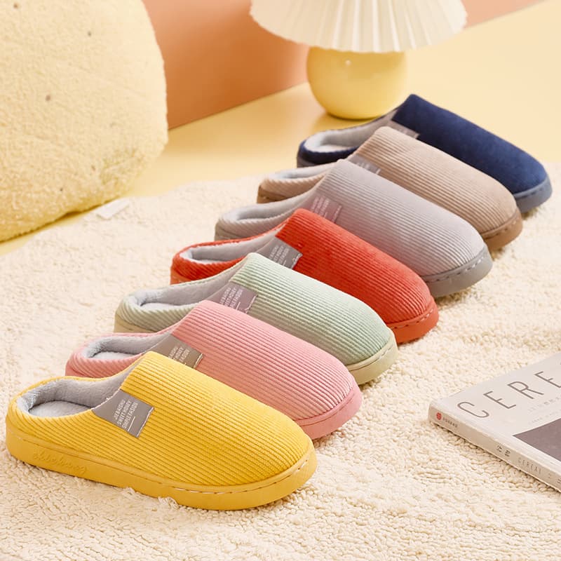 Thick Bottom Cotton Slippers Indoor Home Use for Men And Women Anti-Slip Winter Warm Plush Couples Slippers Spring Autumn