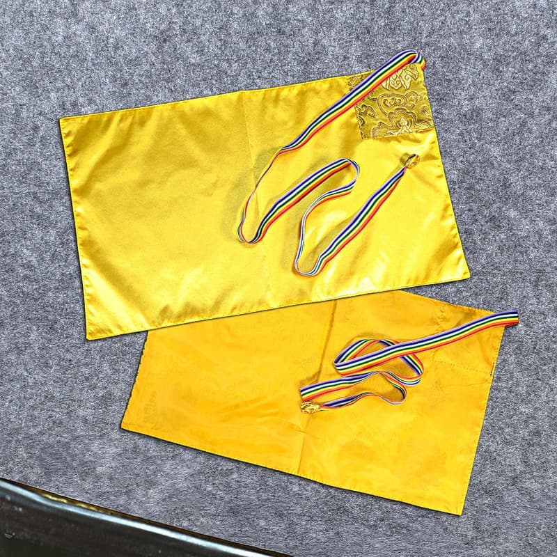 30*50 Buddhist Hall Decorative Yellow Cloth Buddha Statue Table Skirt Sutra Cloth Shrine Yellow Silk Cloth Cushion Altar Table Skirt Book Wrapping