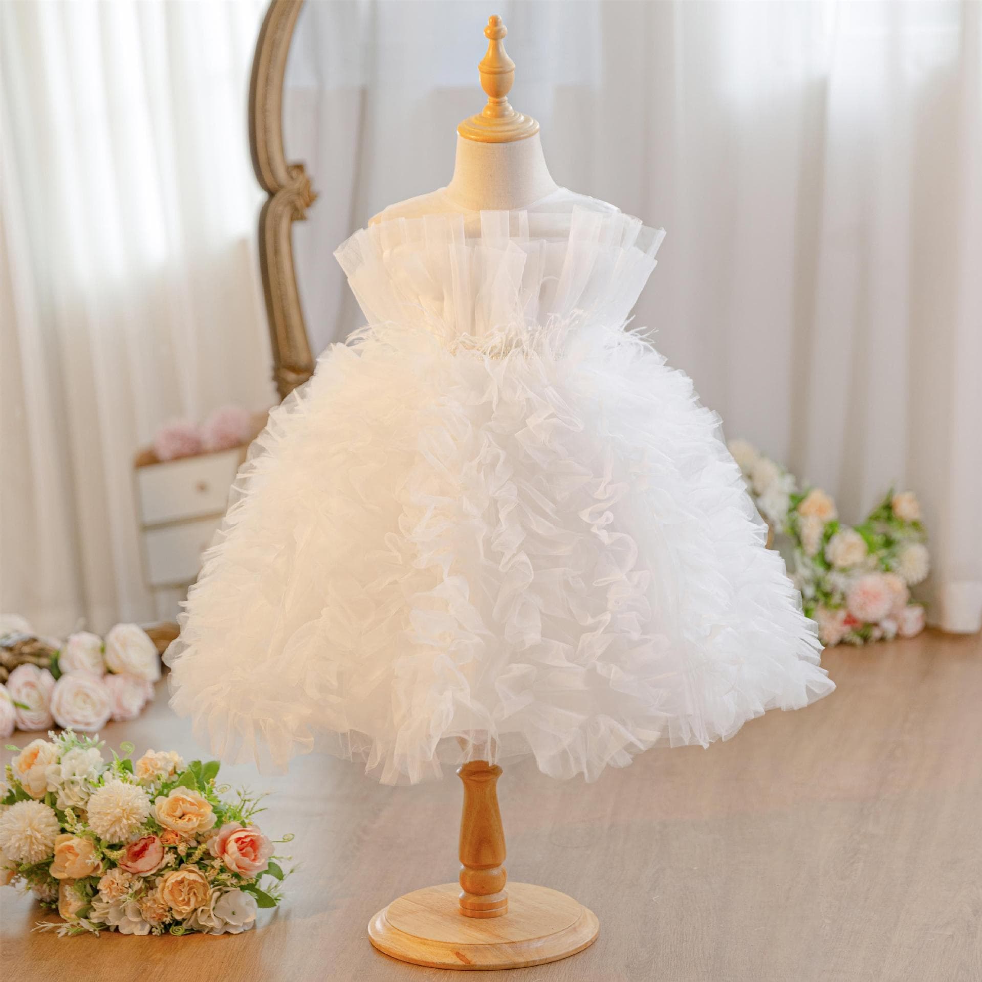 Cross-border Supply Girls Princess Dress 2026 New Children's Tulle Ball Gown Flower Girl Birthday Performance Dress Wholesale
