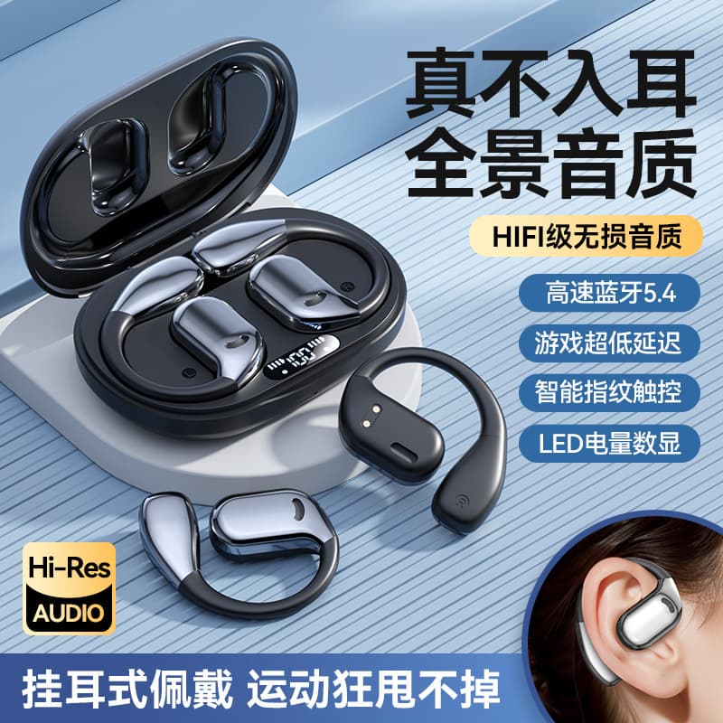 Cross-Border Hot Selling Open-Ear Panoramic Sound Directional Transmission Bluetooth Sports Earphones, Comfortable for Long Wear
