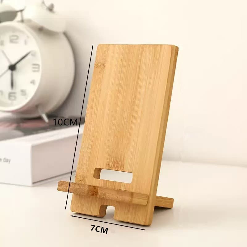 Ready-Made Bamboo Phone Stand, Bamboo Base Phone Charging Stand, Multifunctional Phone Stand for Mobile Phones and Tablets