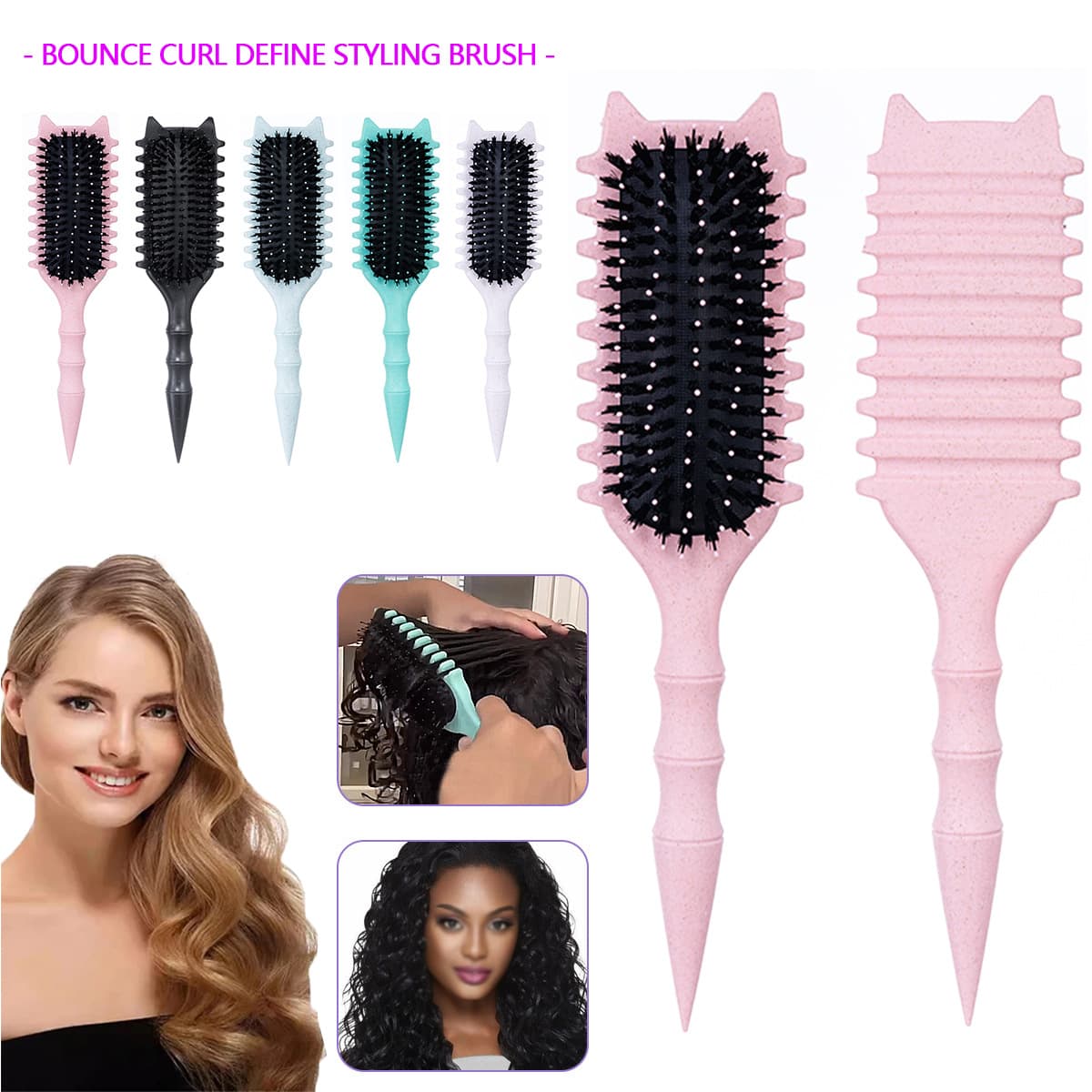 Cross-border hot style bouncing curl defining styling comb anti-static massage comb scalp meridian comb smoothing hair comb hollow comb