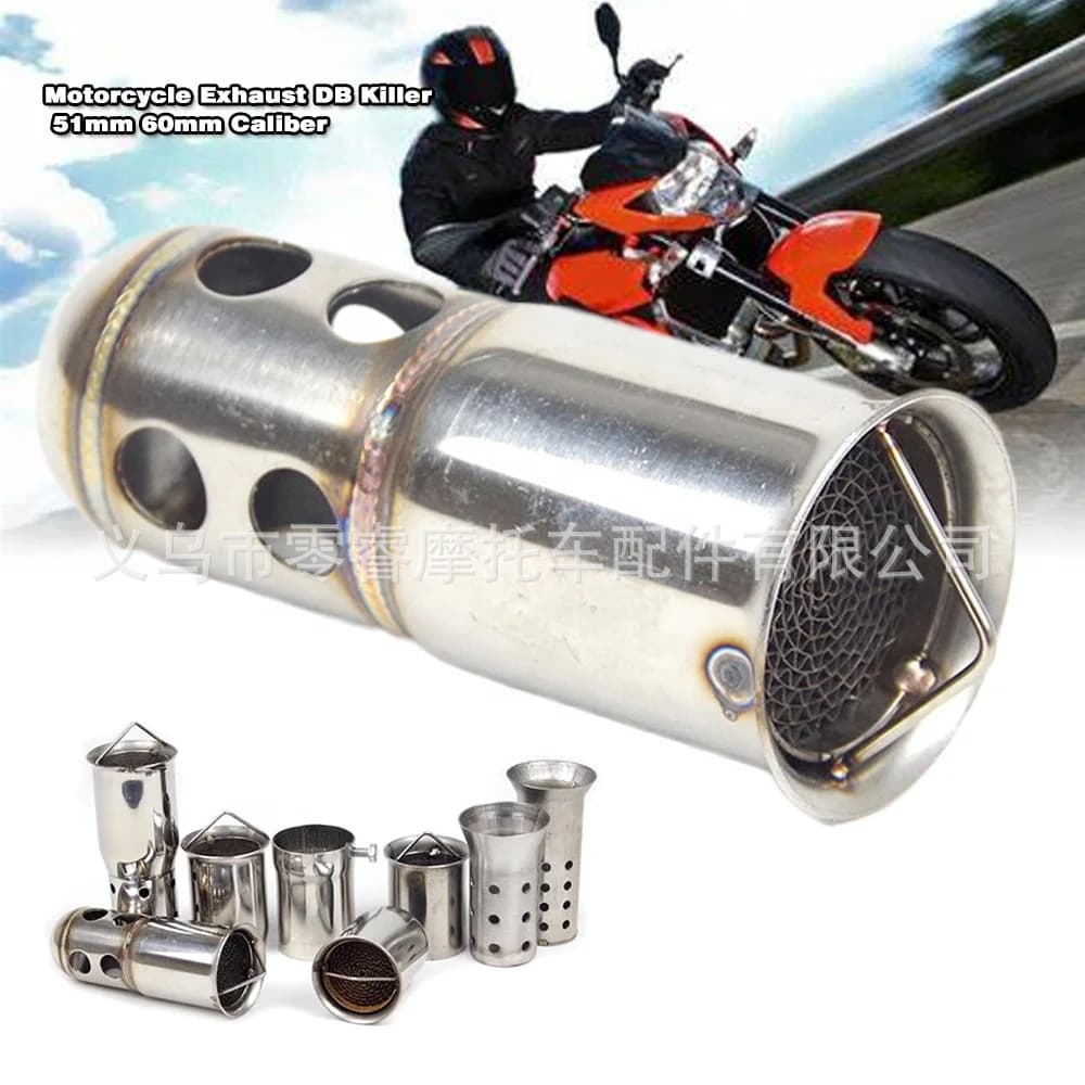 Motorcycle exhaust pipe 51mm 60mm diameter modified exhaust pipe with built-in muffler and sound converter