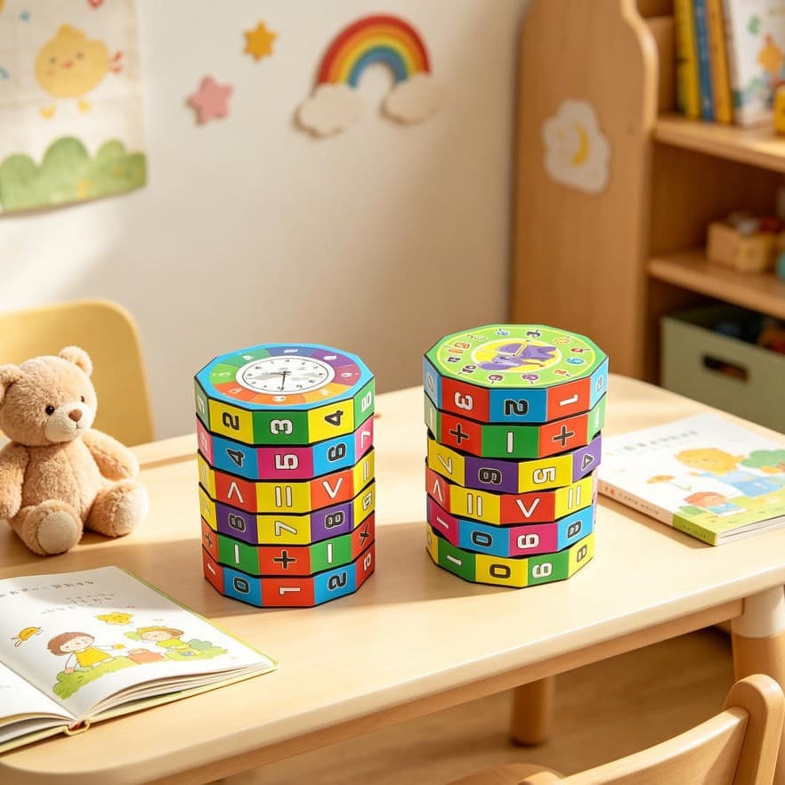 Children's 12-Color Colored Pencil Set with Built-in Sharpener, Natural Wood Colored Pencils, Kindergarten Elementary School Drawing Pens