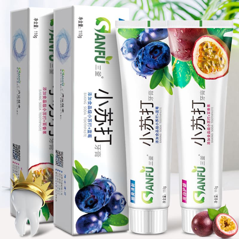 [Stain Removal & Whitening] Baking Soda Toothpaste 180g, Long-Lasting Fresh Breath, Removes Yellow Stains and Bad Breath, Fruit-Infused, Strengthens Teeth and Protects Gums