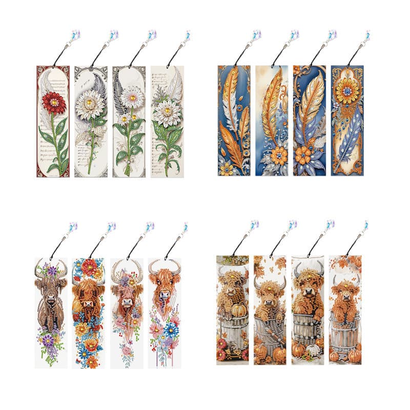 5D DIY Diamond Painting Bookmark Accessories Irregular Diamond Cartoon 5D Diamond Embroidery Dotting Flower Decorative Tassel Bulk Order