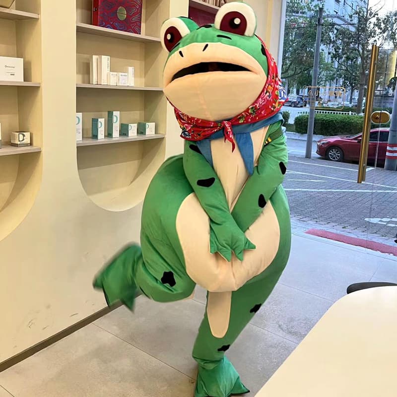 Frog Doll Costume Set Lonely Summer with Fan Adult and Children Inflatable Performance Clothing Animation Japanese Cartoon