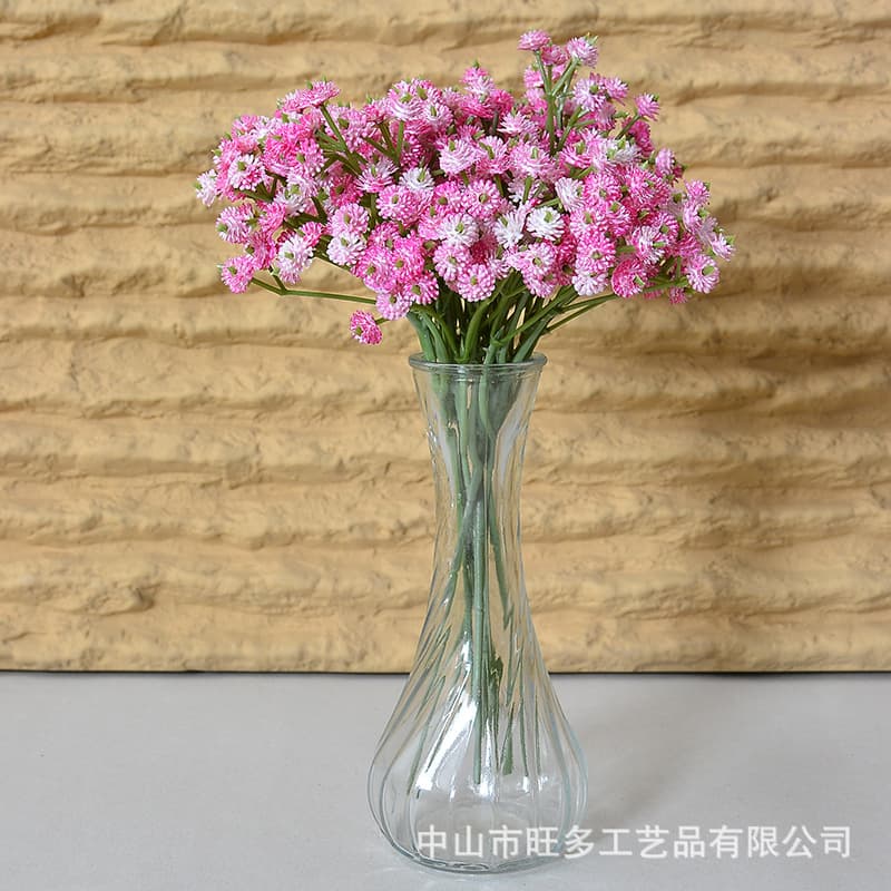 Artificial Baby's Breath 3-Branch Soft Touch Silicone Baby's Breath Wedding Decoration Bouquet Plastic Fake Flower Bouquet