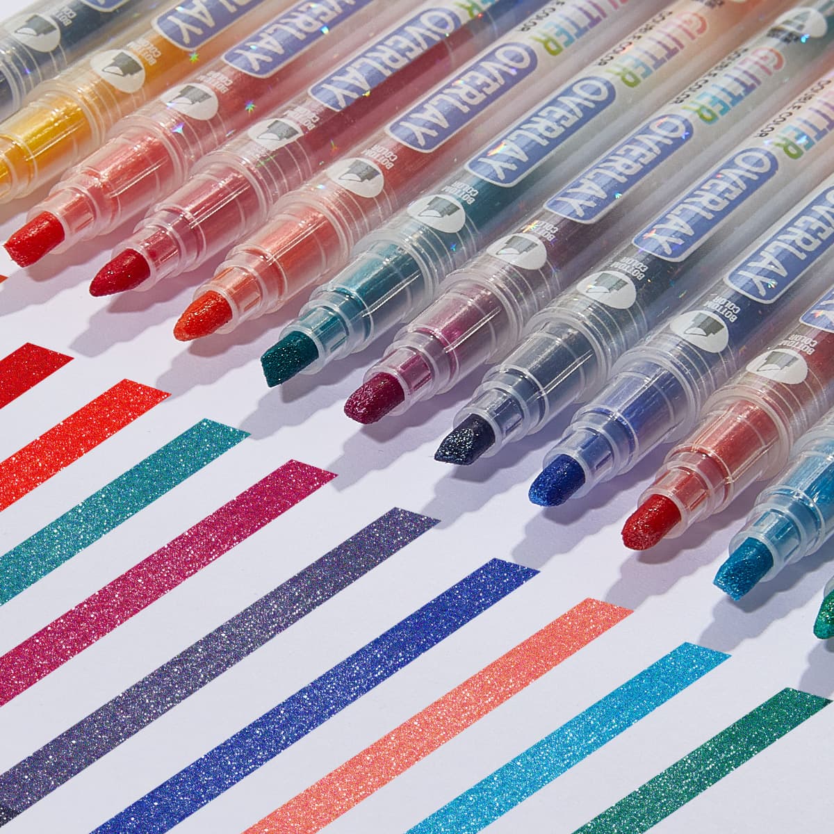 Amazon Glitter Marker Dual-Tip Layering Glitter Markers, 24 Colors Watercolor Fluorescent Pens, Quick-Dry
