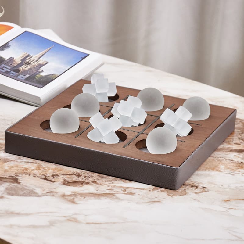 Modern Light Luxury Walnut Crystal Leather Chessboard Cross-border Home Decor Showroom Living Room Hotel Soft Decoration Ornament