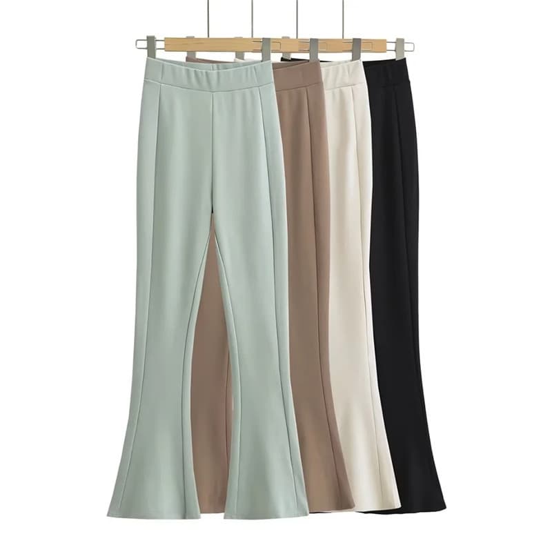 European and American Style Stretch Tight Flare Pants Spring New High Waist Slim-fit Slimming Spice Girls Casual Trousers for Women