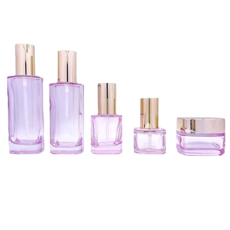 In Stock Cosmetic Packaging Square Water Lotion Serum 100ml Emulsion Glass Bottle 30ml Cream/Eye Cream Refillable Bottle
