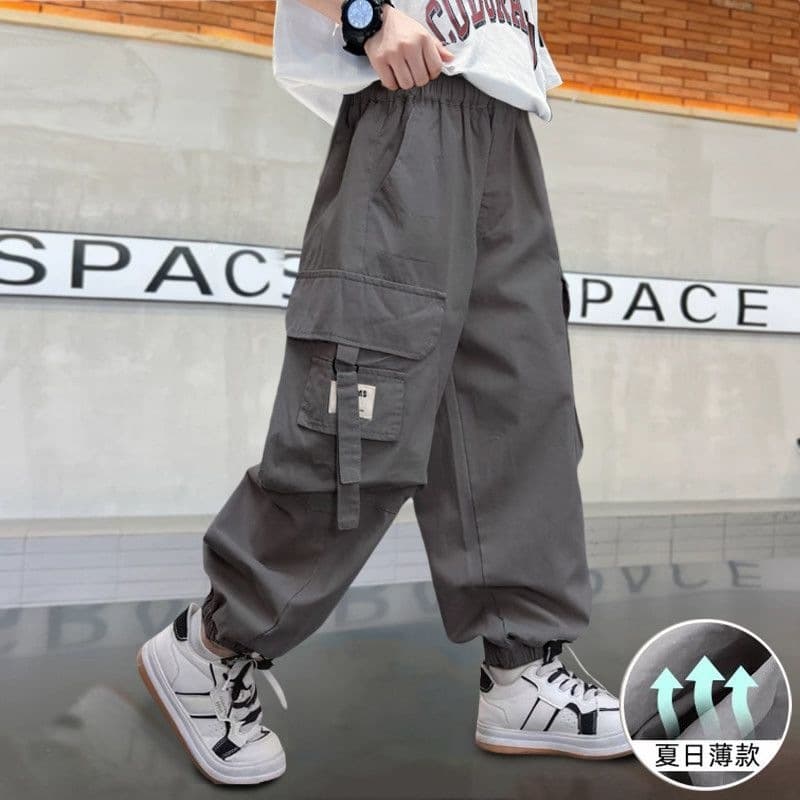 Boys' pants summer thin overalls children's summer trousers boys' leggings ice silk quick-drying casual trousers