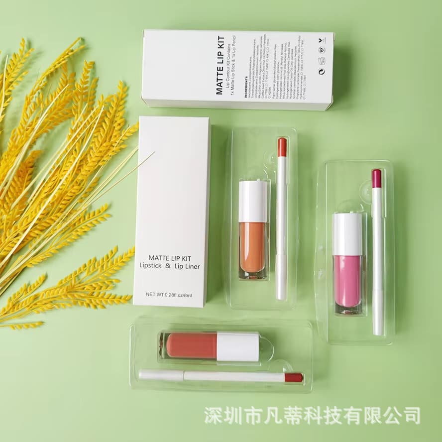 Cross-border makeup, 22-color white lip liner set, matte waterproof lip gloss, ready stock without logo