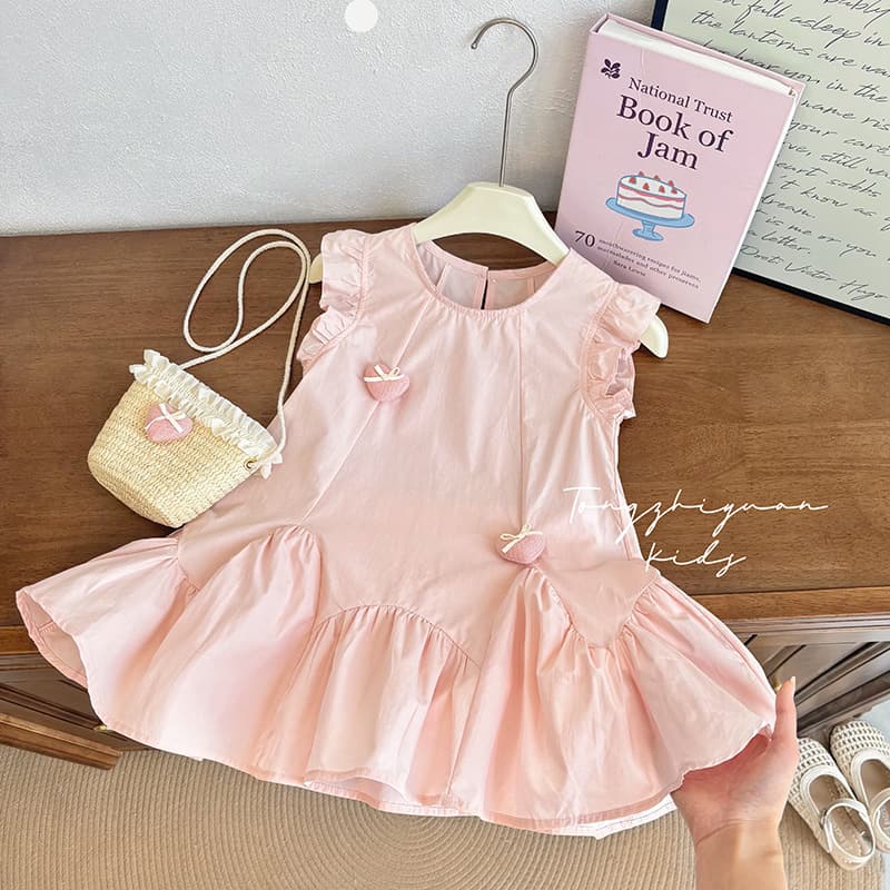 Girls' New Summer Cotton Dress with Flutter Sleeves, Cool and Stylish Princess Dress for Baby Girls