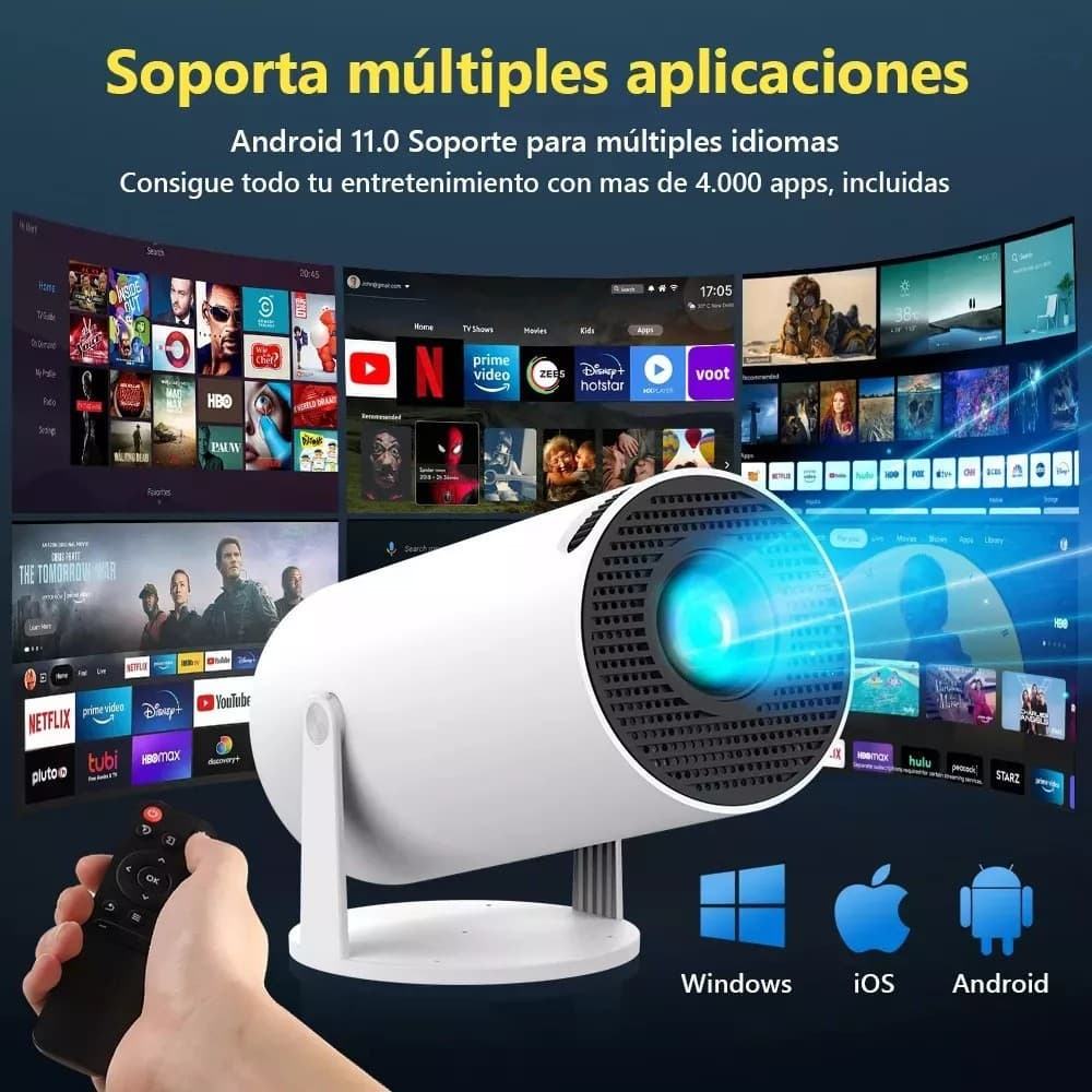 Cross-border Hot Product HY300 Screen Mirroring Projector, Home Mini Portable HD Projector, Supports Wireless Screen Mirroring