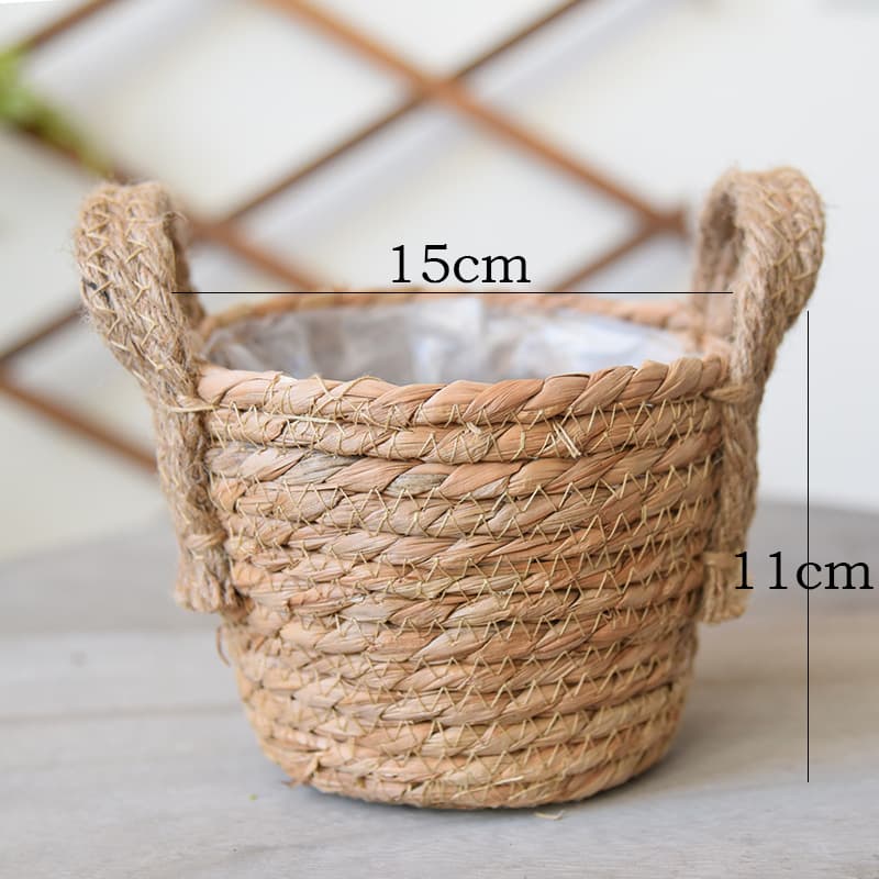 Extra Large Woven Flower Pot, Oversized Plant Basket for Greenery, Tall Woven Planter for Indoor Bonsai
