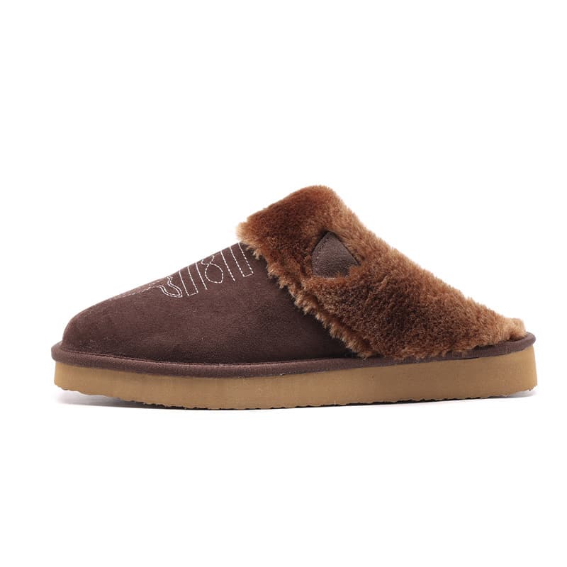 Warm Winter Cotton Slippers Fur-lined Home Slippers Men's and Women's Enclosed Toe Cross-border Drop Shipping