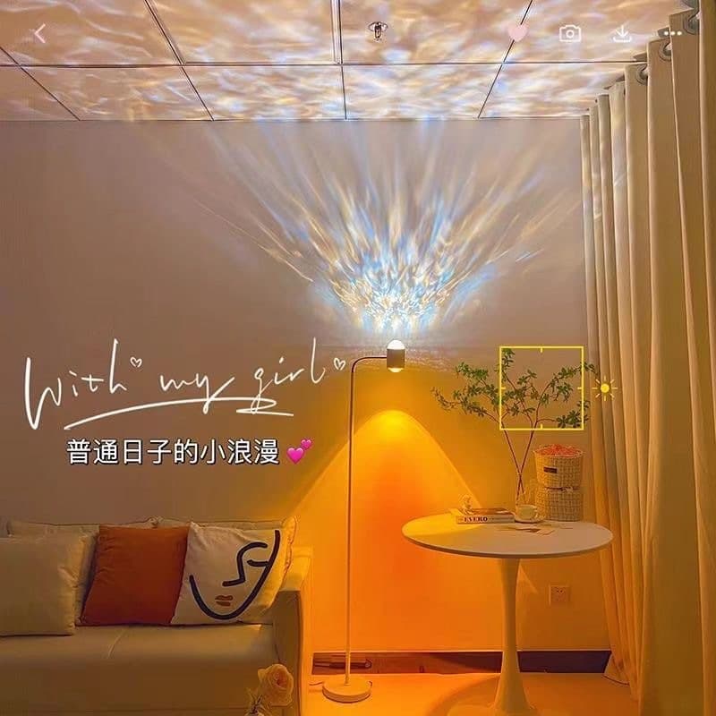 Double-headed water ripple atmosphere lamp Internet celebrity sunset lamp table lamp floor lamp living room live broadcast room background sunset lamp