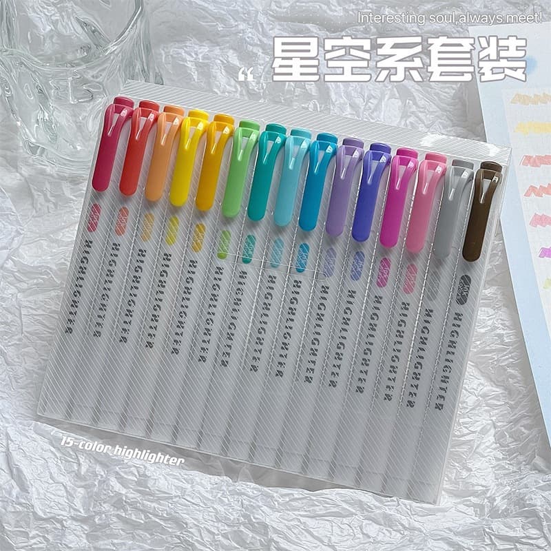 Zebra Style Dual-Tip Highlighter 30 Colors Marking Pen, No Bleed Through, High Appearance, Student Colored Journal Pen