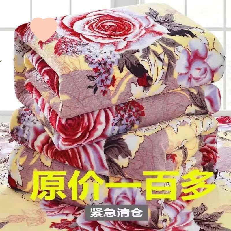 Dual-purpose flannel fleece blanket for dormitory, single/double sided coral fleece, all-season air conditioning large bed sheet