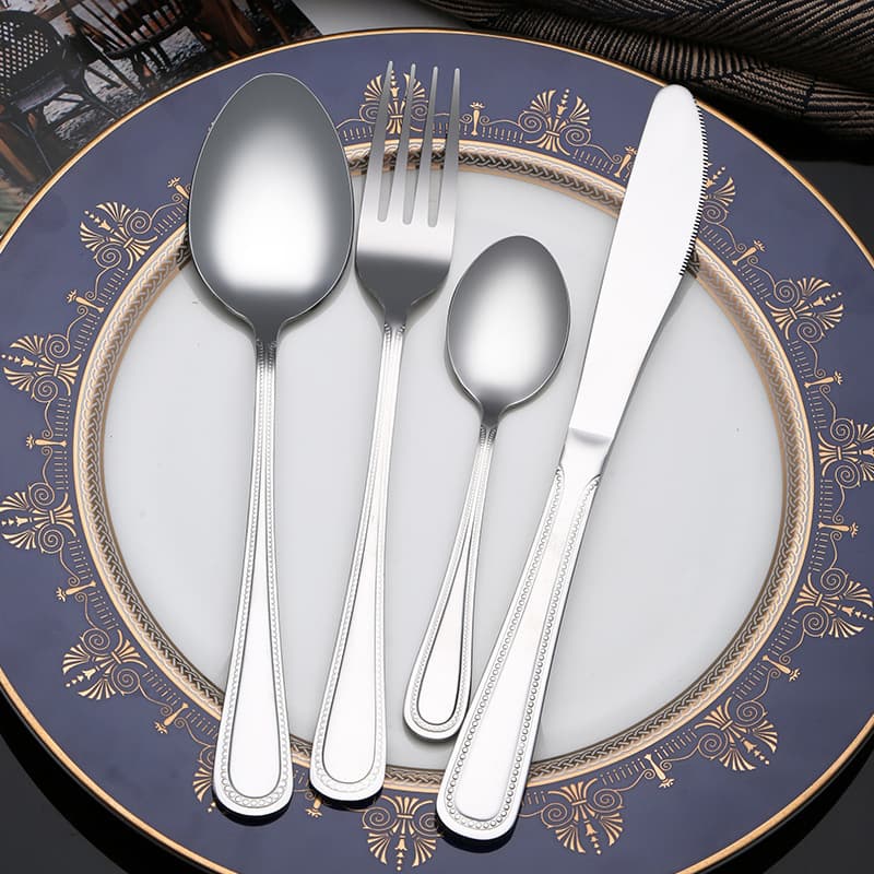 Cross-border Amazon hotel tableware household knife, fork and spoon stainless steel tableware knife, fork and spoon set Western tableware set