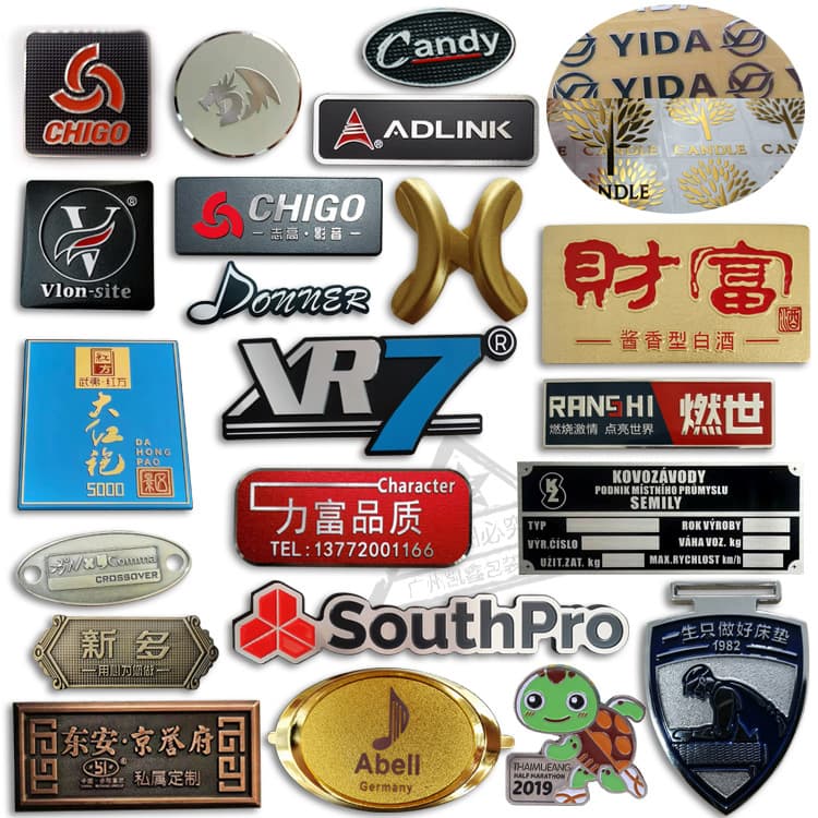Metal Labels Custom Doors Windows Home Appliances Aluminum Alloy Plates High-Gloss Etching Premium Feel Health Product Gift Box Labels