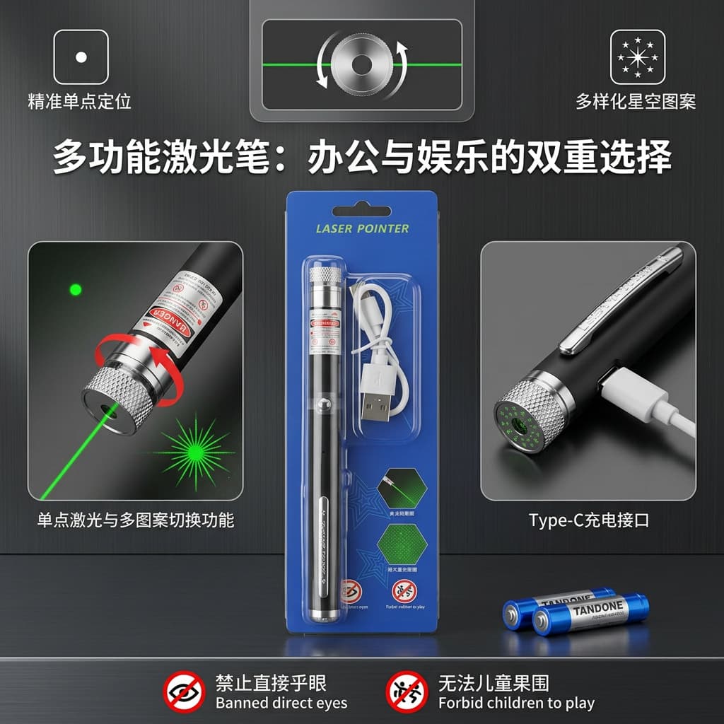 Laser pen flashlight laser lamp aurora pointing star pen green light long-range strong light sand table sales office pen indication