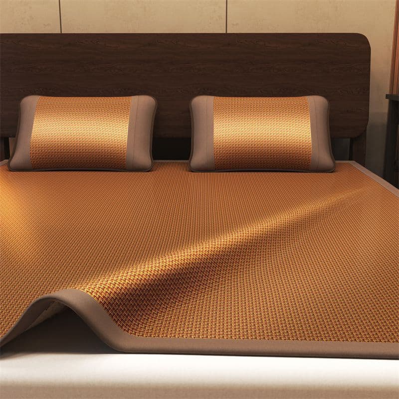 Summer Ice Silk Mat Premium Reversible Rattan 2025 New Soft Mat, Foldable Bamboo Mat for Dormitory