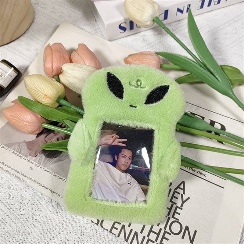 Personalized Alien Plush Card Holder Pendant 3-inch Small Card Campus Meal Card Simple Storage Case Fan Card Holder