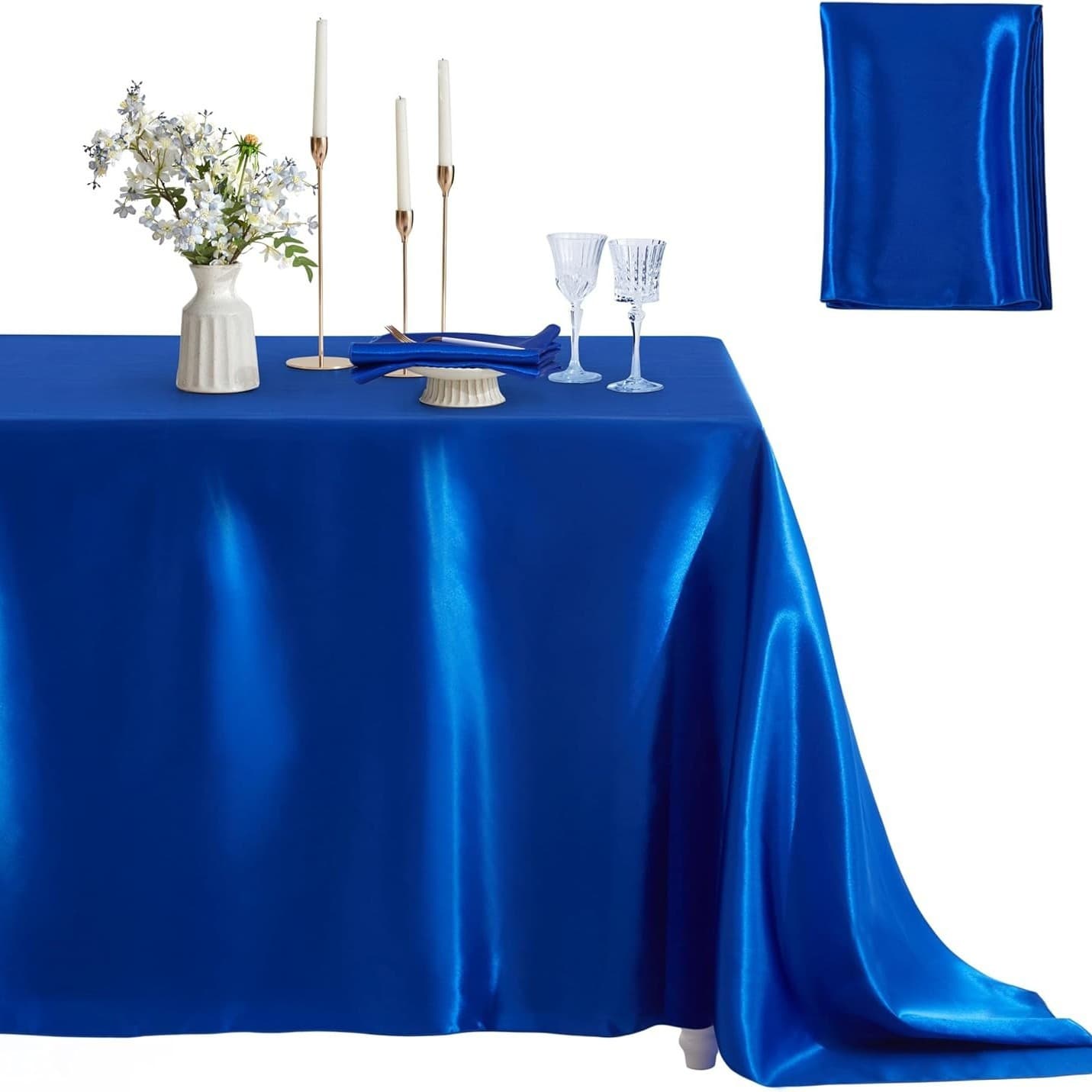 Satin Tablecloth Rectangular Square for Party Conference Christmas Birthday Hotel Wedding Decoration