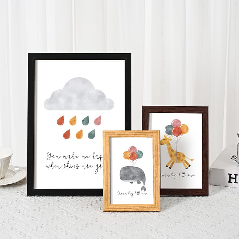 Wooden Picture Frame 6-Inch Tabletop Frame 10-Inch Horizontal Frame A4 Puzzle Frame Oil Painting Frame Framing Frame Photo Wall Mount