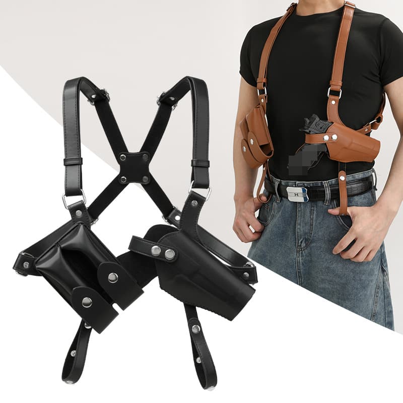 Tactical Vest Chest Bag Pistol Concealed Underarm Outdoor Leather Holster Glock Quick-Draw Pistol Pouch