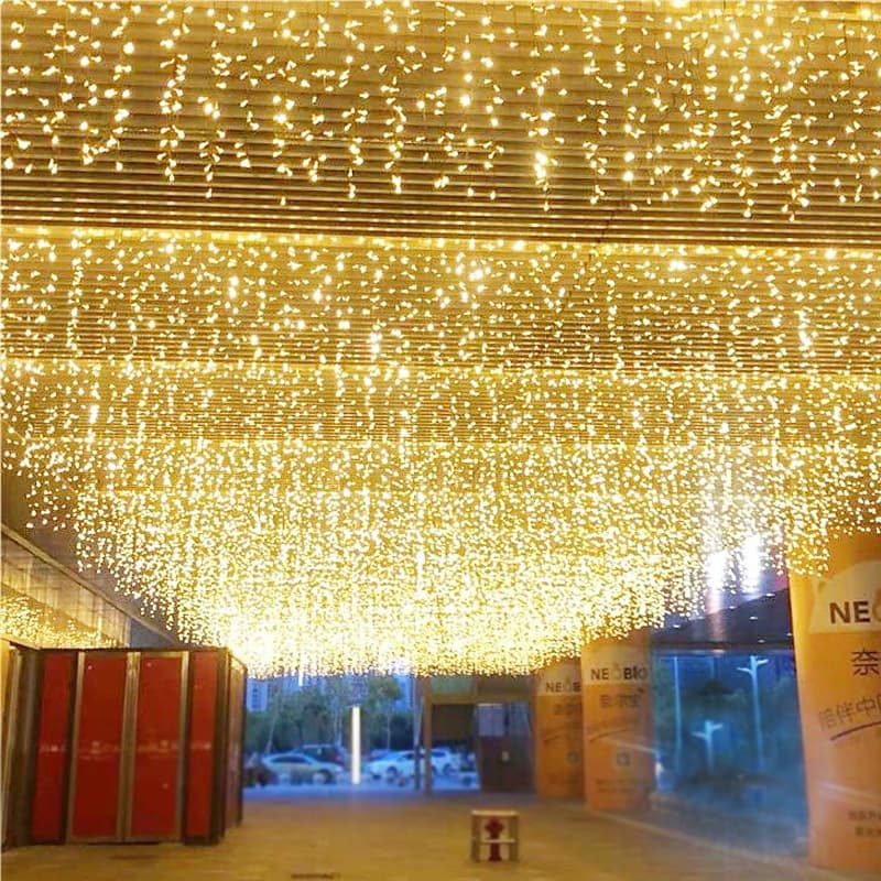 LED Waterproof Waterfall Lights, Holiday Lights, Twinkle Lights, Ice Light Strips, Curtain Lights, Outdoor Starry String Lights