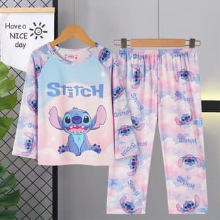Children's Pajama Set Thin Summer Spring Autumn Two-Piece New Kids Sleepwear Long Sleeve Long Pants Home Clothes