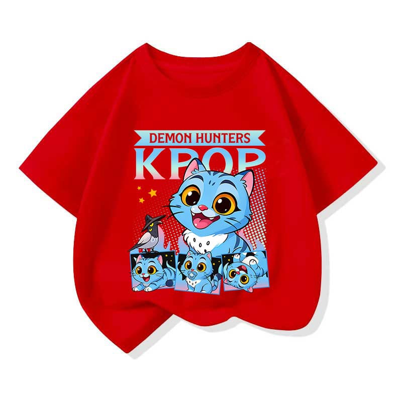 NASA x KPop Demon Hunters Tiger Print Unisex Kids Short Sleeve T-Shirt Trendy